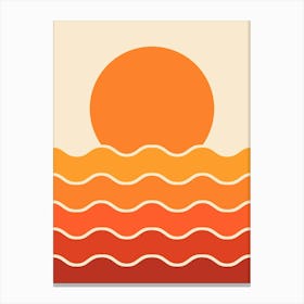 Mid Century Modern Sunset Canvas Print