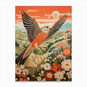 Falcon 7 Detailed Bird Painting Canvas Print