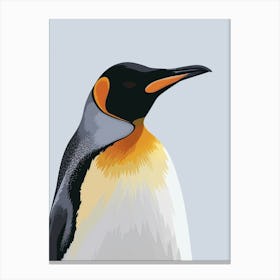 King Penguin Bleaker Island Minimalist Illustration 3 Canvas Print