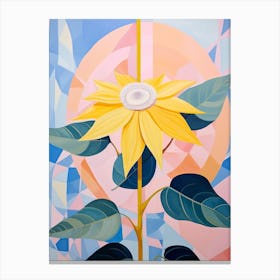 Sunflower 4 Hilma Af Klint Inspired Pastel Flower Painting Canvas Print