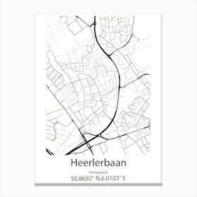 Heerlerbaan,Netherlands Minimalist Map Canvas Print