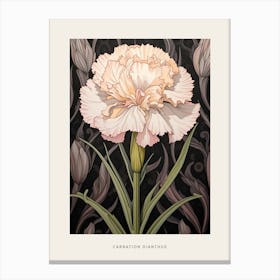 Flower Illustration Carnation Dianthus 1 Poster Canvas Print