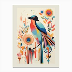 Colourful Scandi Bird Barn Swallow 3 Canvas Print