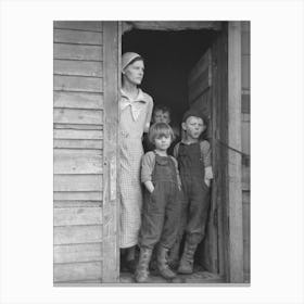 Mrs, Frank Moody With Two Of Her Seven Children On Their Eighty Acre Farm In Miller Township, Woodbury County Canvas Print