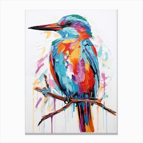 Colourful Bird Painting Kingfisher 3 Canvas Print
