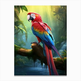 Winged Kaleidoscope: Colorful Macaw Wall Art Canvas Print