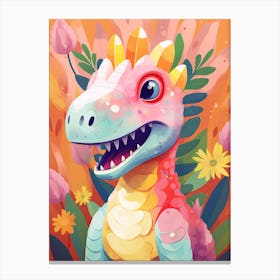 Colourful Dinosaur Thescelosaurus 1 Canvas Print