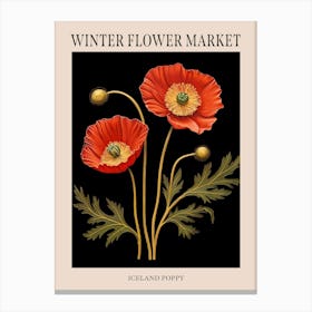 Iceland Poppy 2 Winter Flower Market Poster Canvas Print