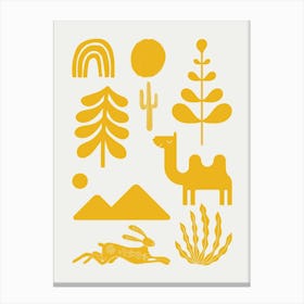 Scandinavian Ornaments In Yellow Canvas Print