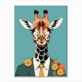 Giraffe In A Suit (30) Canvas Print