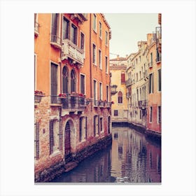 Venice Canal Retro, Italy Canvas Print