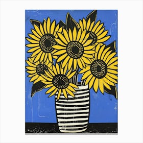 Sunflowers In A Vase 29 Canvas Print