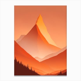 Misty Mountains Vertical Composition In Orange Tone 329 Canvas Print