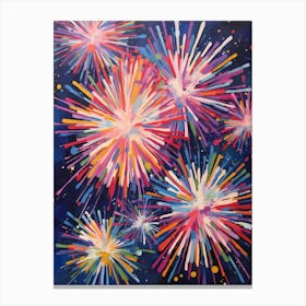 Fireworks Gouache Painting 1 Canvas Print