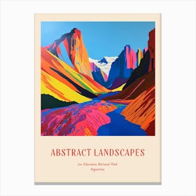 Colourful Abstract Los Glaciares National Park Argentina 1 Poster Canvas Print
