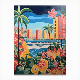 Long Beach, California, Matisse And Rousseau Style 3 Canvas Print