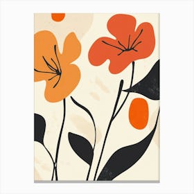 Orange Flowers 2 Canvas Print