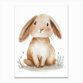 Mini Lop Rabbit Kids Illustration 3 Canvas Print