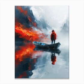 Man In A Boat Canvas Print