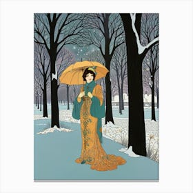 Lady In Winter Canvas Print