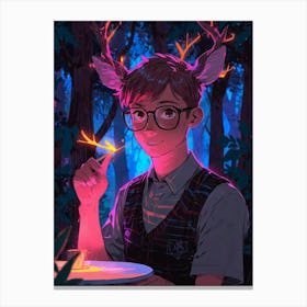 Boy In The Woods Canvas Print