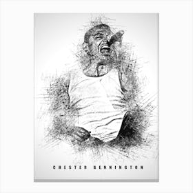 Chester Bennington Guitarist Sketch Canvas Print
