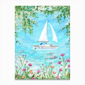 Boat Swim Canvas Print