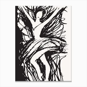 Ballerina Black and White Abstract Canvas Print