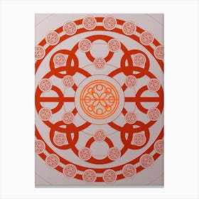 Geometric Abstract Glyph Circle Array in Tomato Red n.0054 Canvas Print