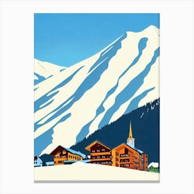 Pitztal, Austria Midcentury Vintage Skiing Poster Canvas Print