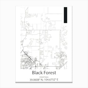 Black Forest,United States Minimalist Map 1 Canvas Print