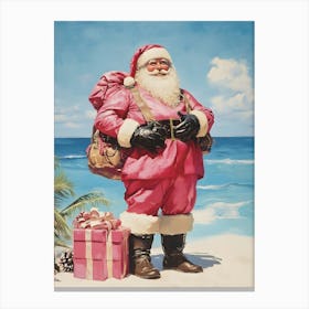 Santa Claus On The Beach 1 Canvas Print