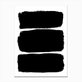 Black Brush Strokes Abstract Contemporary Canvas Print