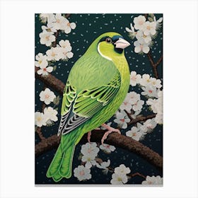 Ohara Koson Inspired Bird Painting Finch 4 Canvas Print