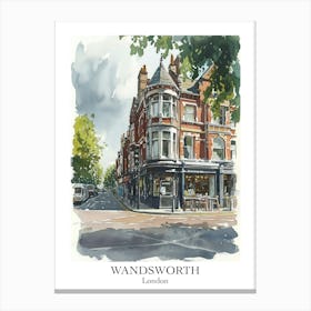 Wandsworth London Borough   Street Watercolour 4 Poster Canvas Print