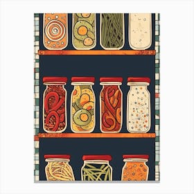 Shelf Of Abstract Pickles Canvas Print