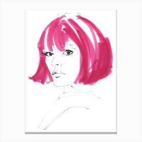Girl With Pink Hair Canvas Print