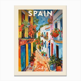 Cadiz Spain 4 Fauvist Painting  Travel Poster Canvas Print