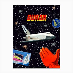 Buran: Gagarin space art — Soviet space art [Sovietwave] Canvas Print