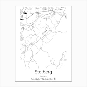 Stolberg,Germany Minimalist Map Canvas Print