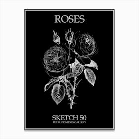 Roses Sketch 50 Poster Inverted Canvas Print