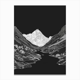 Y Garn Mountain Line Drawing 2 Canvas Print