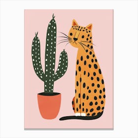 Cactus Cat 6 Canvas Print