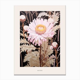 Flower Illustration Asters 7 Poster Canvas Print