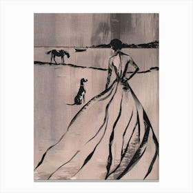 Woman By The Lake Canvas Print