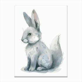 Silver Fox Rabbit Kids Illustration 3 Canvas Print