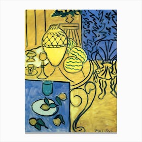 Matisse Interior In Yellow Canvas Print