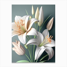 3d Lily Bouquet Canvas Print