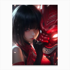 Anime Girl With Demon Canvas Print