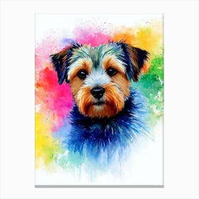 Norfolk Terrier Rainbow Oil Painting dog Canvas Print